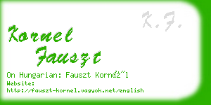 kornel fauszt business card